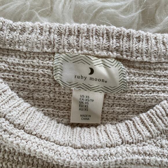 Ruby Moon Distressed Cream Fringe Sweater, size XS - Picture 3 of 7